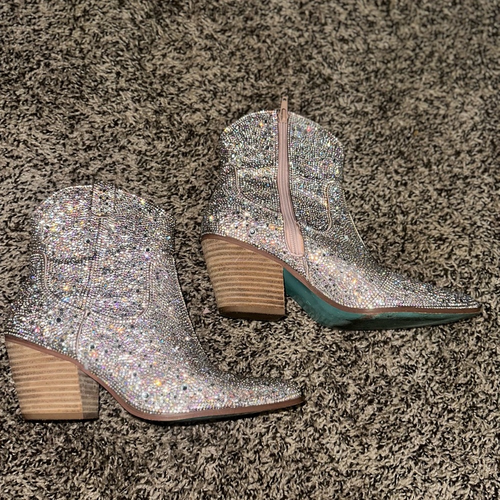 betsy johnson rhinestone boots